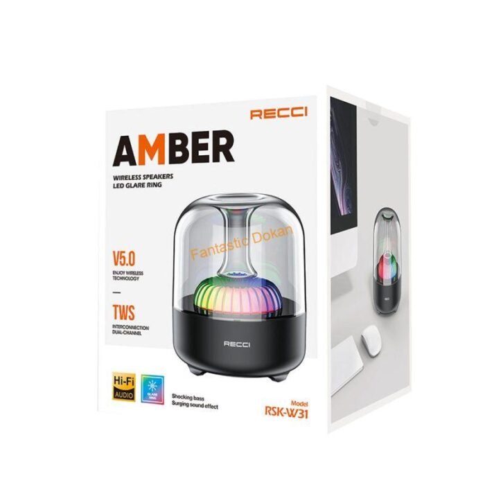 RECCI RSK-W31 LED Light Amber Wireless Speaker