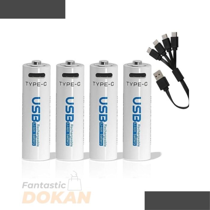 AiVR USB Rechargeable Batteries 4pc – AAA – 2550 mAh