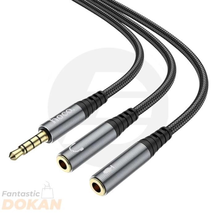 HOCO UPA21 3.5mm Male To 2*3.5mm Female Audio Cable Adapter