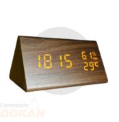Triangle Wooden Style Digital LED Clock