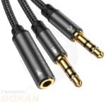 SY-A05 Headphone female to 2-male Y-splitter audio cable 0.2m