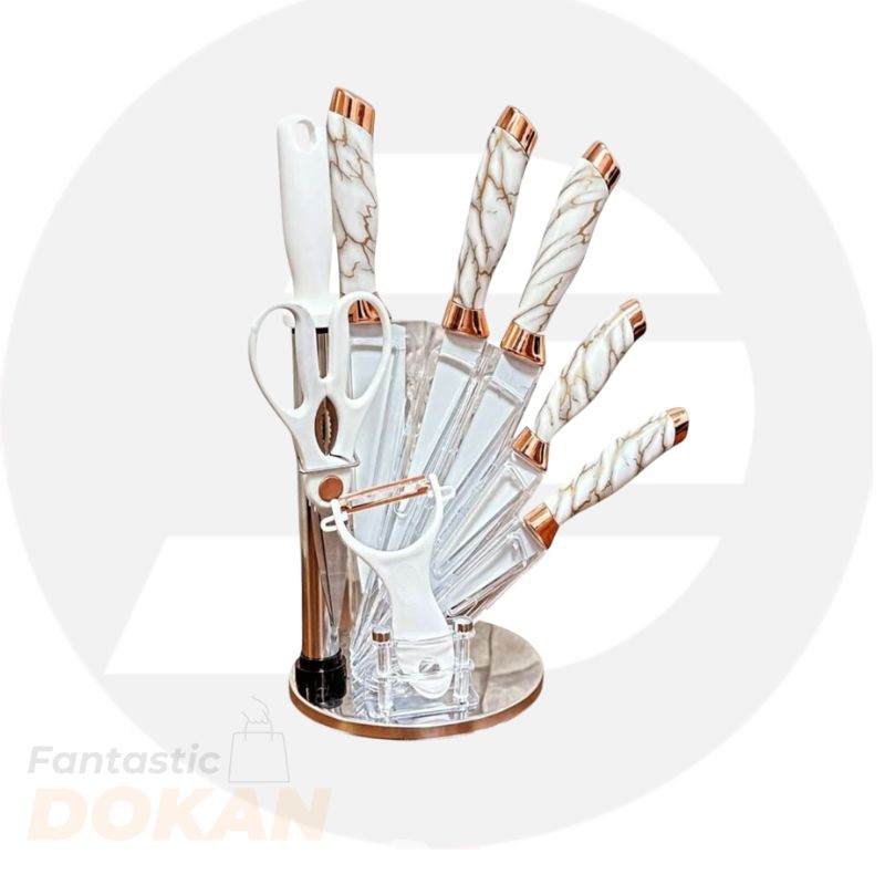 Grain Rain Knife Set With Revolving Stand