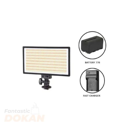 Simpex Professional Extra Bright Dual Colour 630 LED Video Light with Battery and Charger