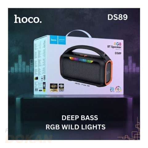 Hoco DS89 Portable RGB Bluetooth Speaker with Deep Bass & Wild Lights