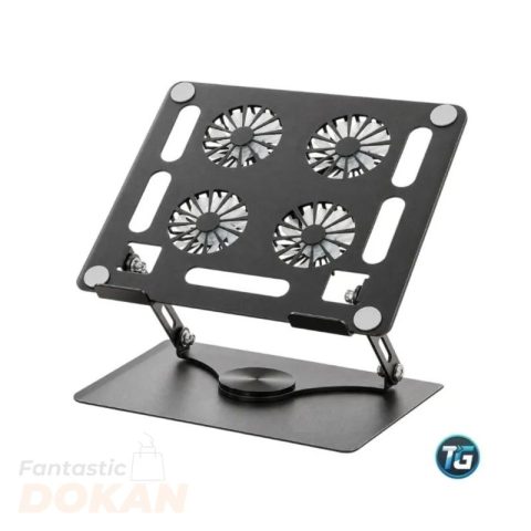 YL-912 Ergonomic Quad-Fan 360° Rotating Laptop Cooler Stand